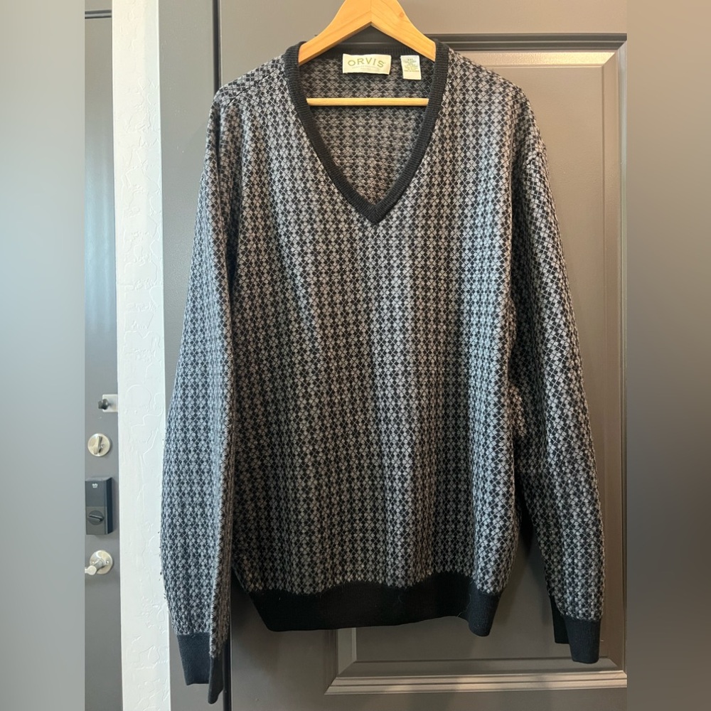 Orvis Wool Blend V-neck Sweater sz XXL